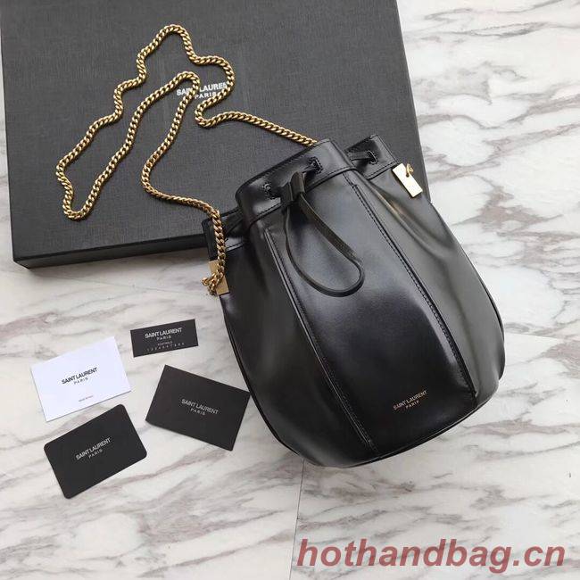 SAINT LAURENT Teddy leather bucket bag Y550168 black SAINT LAURENT Teddy leather bucket bag Y550168 black