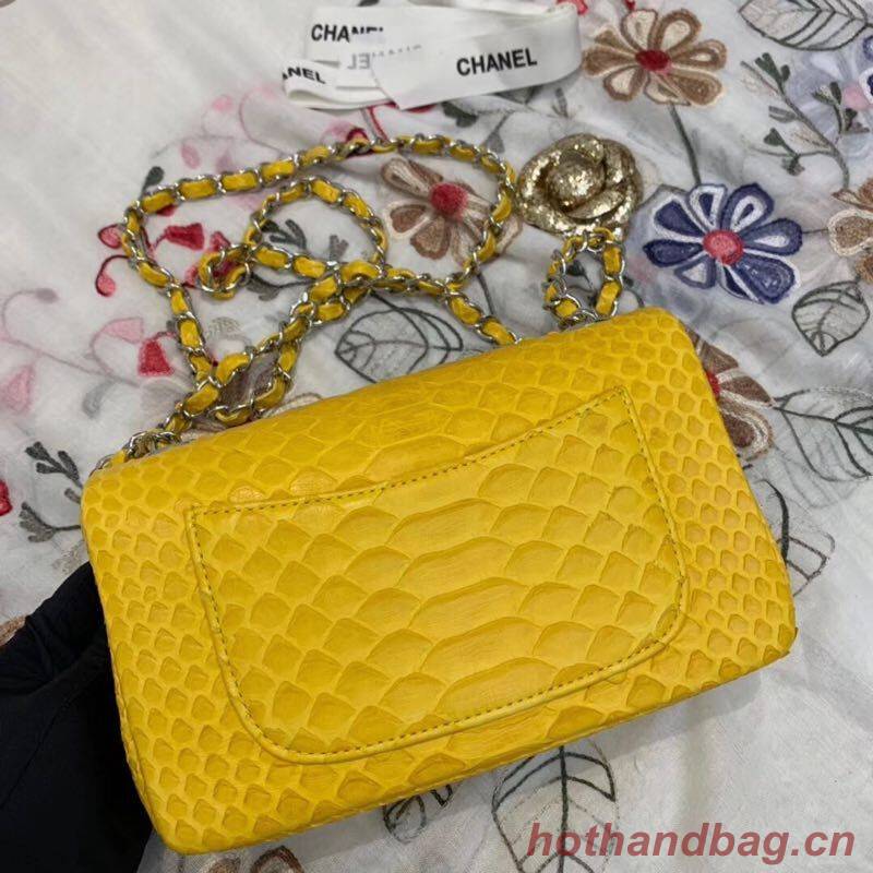 Chanel Mini Flap Bag Original Python & Gold-Tone Metal A69900 Yellow Chanel Mini Flap Bag Original Python & Gold-Tone Metal A69900 Yellow