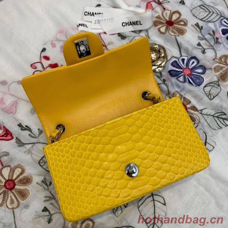 Chanel Mini Flap Bag Original Python & Gold-Tone Metal A69900 Yellow Chanel Mini Flap Bag Original Python & Gold-Tone Metal A69900 Yellow