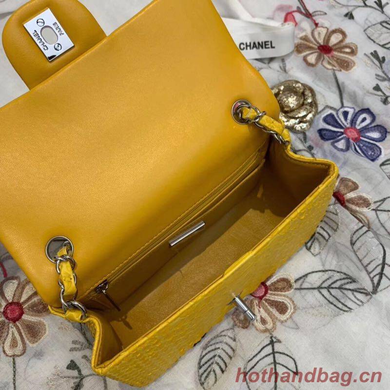 Chanel Mini Flap Bag Original Python & Gold-Tone Metal A69900 Yellow Chanel Mini Flap Bag Original Python & Gold-Tone Metal A69900 Yellow