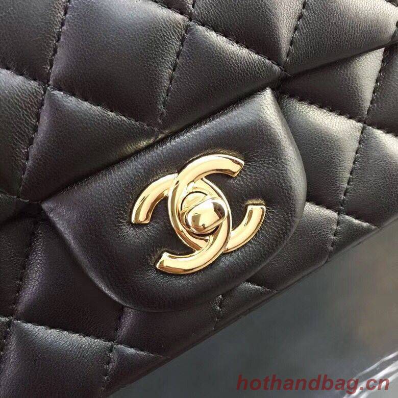 Chanel Classic MINI Flap Bag Original Sheepskin Leather A1115 Black Gold Chain Chanel Classic MINI Flap Bag Original Sheepskin Leather A1115 Black Gold Chain
