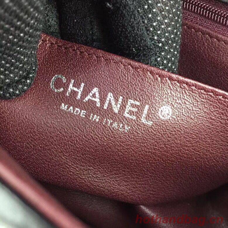 Chanel Classic MINI Flap Bag Original Sheepskin Leather A1115 Black Sliver Chain Chanel Classic MINI Flap Bag Original Sheepskin Leather A1115 Black Sliver Chain