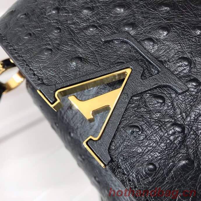 Louis vuitton original Ostrich pattern CAPUCINES BB M94587 Eau de Black Louis vuitton original Ostrich pattern CAPUCINES BB M94587 Eau de Black