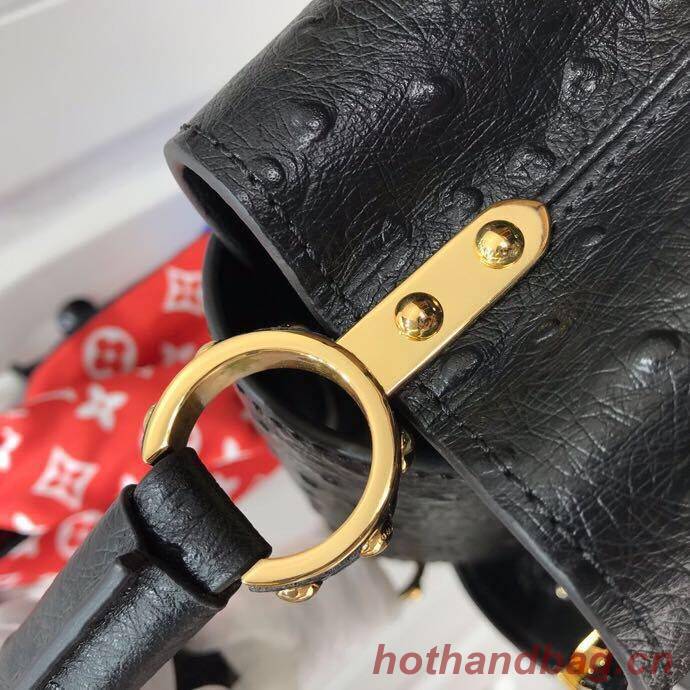 Louis vuitton original Ostrich pattern CAPUCINES BB M94587 Eau de Black Louis vuitton original Ostrich pattern CAPUCINES BB M94587 Eau de Black