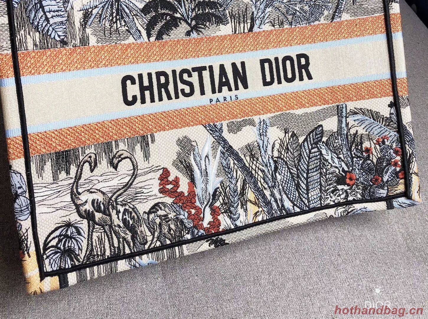 DIOR BOOK TOTE BAG IN EMBROIDERED CANVAS C1286 Light Grey DIOR BOOK TOTE BAG IN EMBROIDERED CANVAS C1286 Light Grey