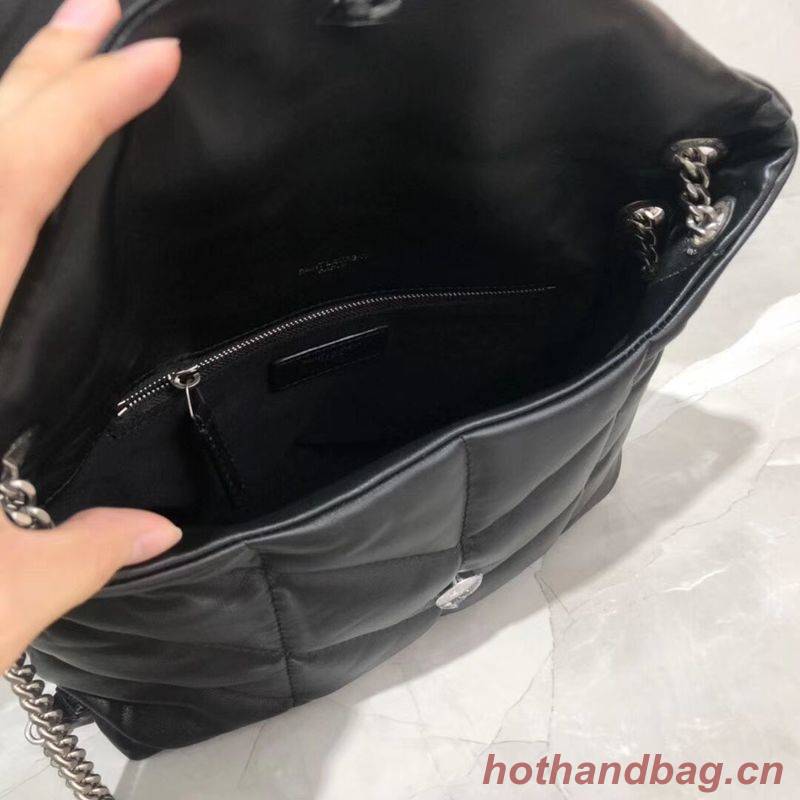 Yves Saint Laurent LOULOU PUFFER SMALL BAG IN QUILTED CRINKLED MATTE LEATHER Y577476 Black Yves Saint Laurent LOULOU PUFFER SMALL BAG IN QUILTED CRINKLED MATTE LEATHER Y577476 Black