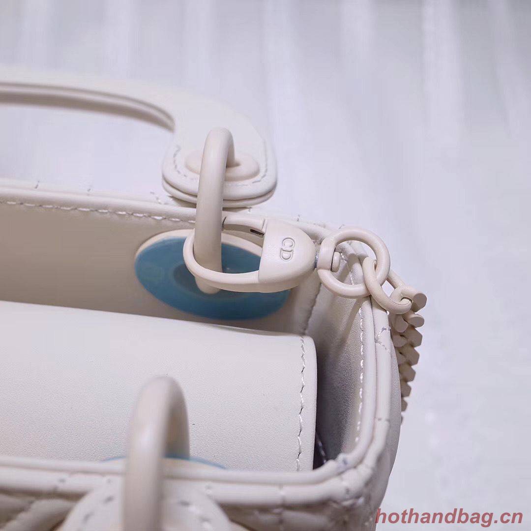 Dior MINI LADY DIOR CALFSKIN BAG M0505 White Dior MINI LADY DIOR CALFSKIN BAG M0505 White