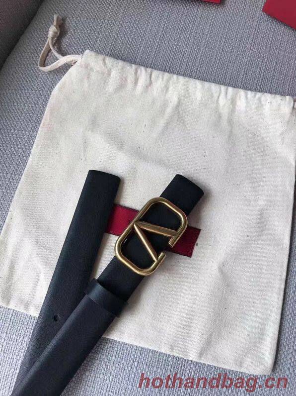 Valentino Leather 2.5CM Belt V7468 Black Valentino Leather 2.5CM Belt V7468 Black