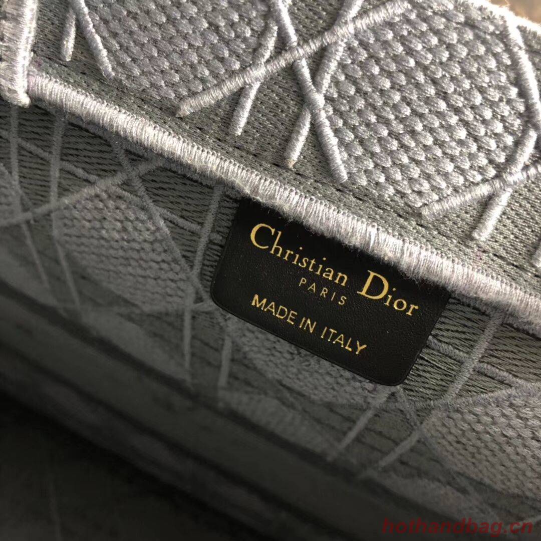 DIOR BOOK TOTE BAG IN EMBROIDERED CANVAS C1286 grey blue DIOR BOOK TOTE BAG IN EMBROIDERED CANVAS C1286 grey blue
