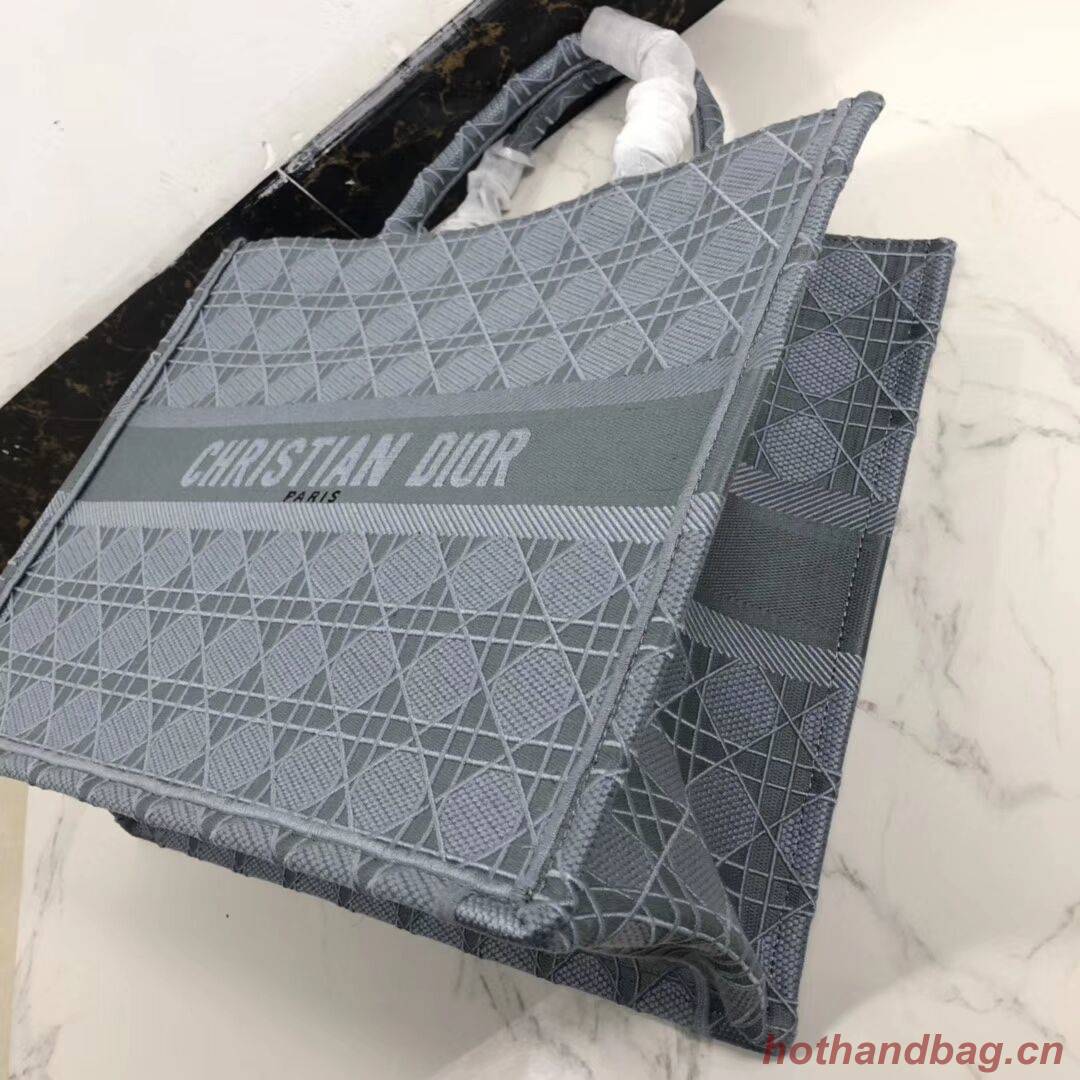DIOR BOOK TOTE BAG IN EMBROIDERED CANVAS C1286 grey blue DIOR BOOK TOTE BAG IN EMBROIDERED CANVAS C1286 grey blue