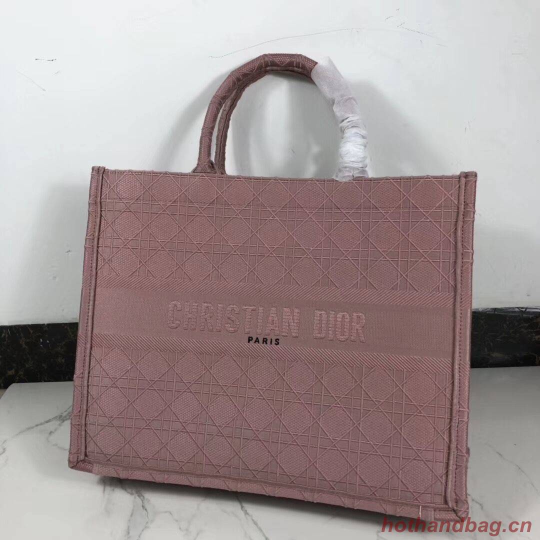 DIOR BOOK TOTE BAG IN EMBROIDERED CANVAS C1286 pink DIOR BOOK TOTE BAG IN EMBROIDERED CANVAS C1286 pink