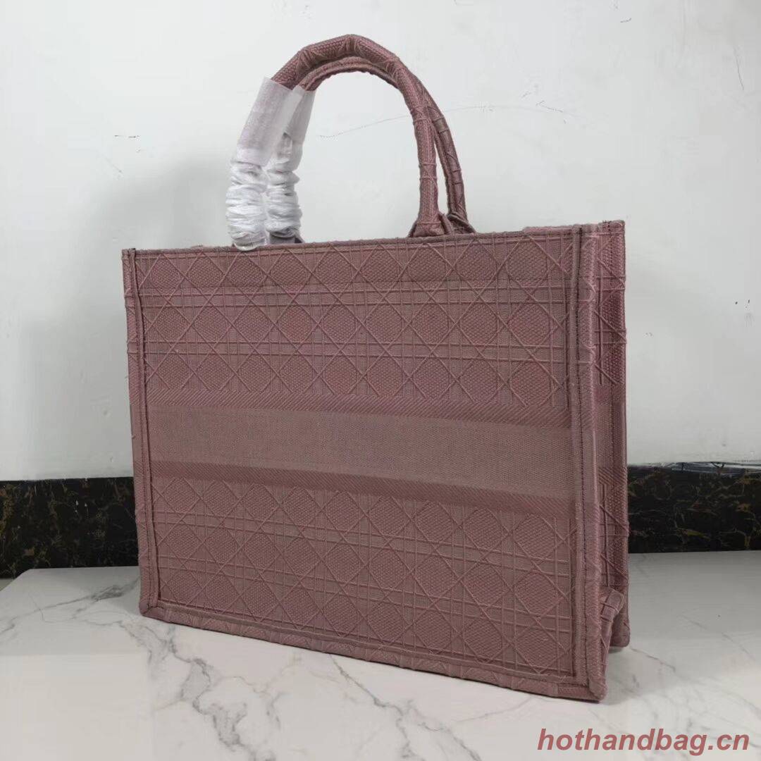 DIOR BOOK TOTE BAG IN EMBROIDERED CANVAS C1286 pink DIOR BOOK TOTE BAG IN EMBROIDERED CANVAS C1286 pink
