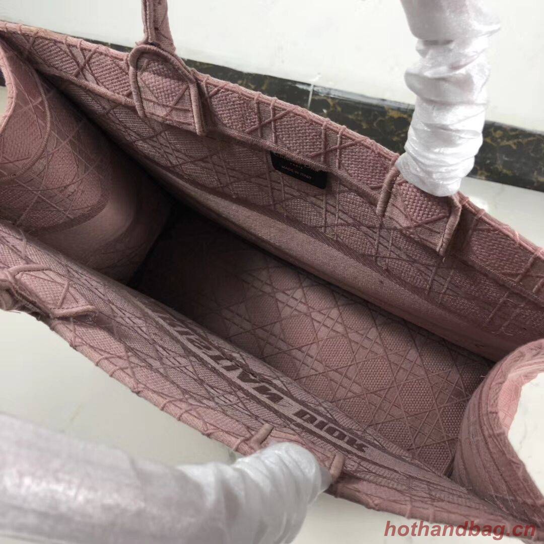 DIOR BOOK TOTE BAG IN EMBROIDERED CANVAS C1286 pink DIOR BOOK TOTE BAG IN EMBROIDERED CANVAS C1286 pink