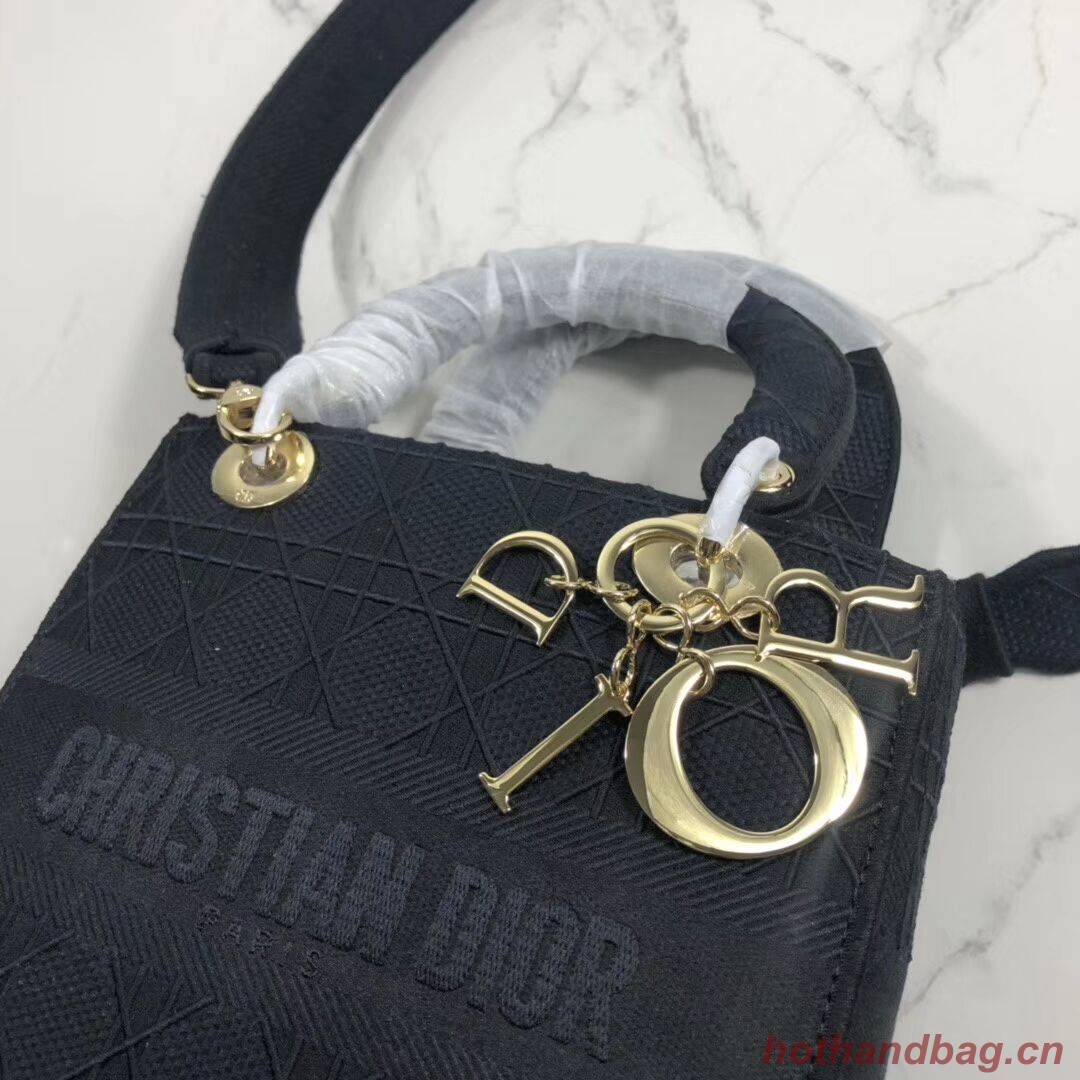 LADY DIOR TOTE BAG IN EMBROIDERED CANVAS C4532 black LADY DIOR TOTE BAG IN EMBROIDERED CANVAS C4532 black