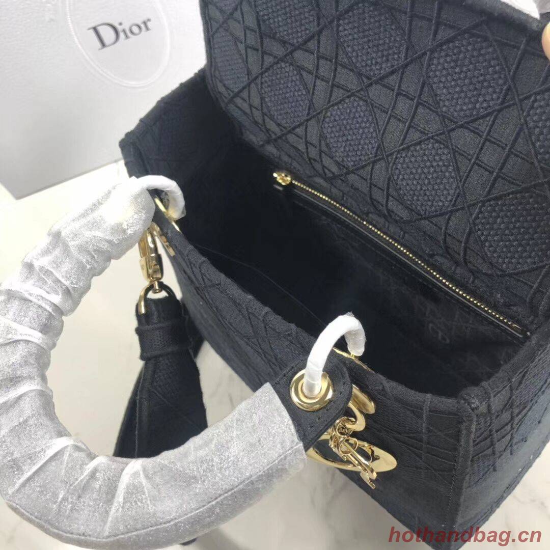 LADY DIOR TOTE BAG IN EMBROIDERED CANVAS C4532 black LADY DIOR TOTE BAG IN EMBROIDERED CANVAS C4532 black