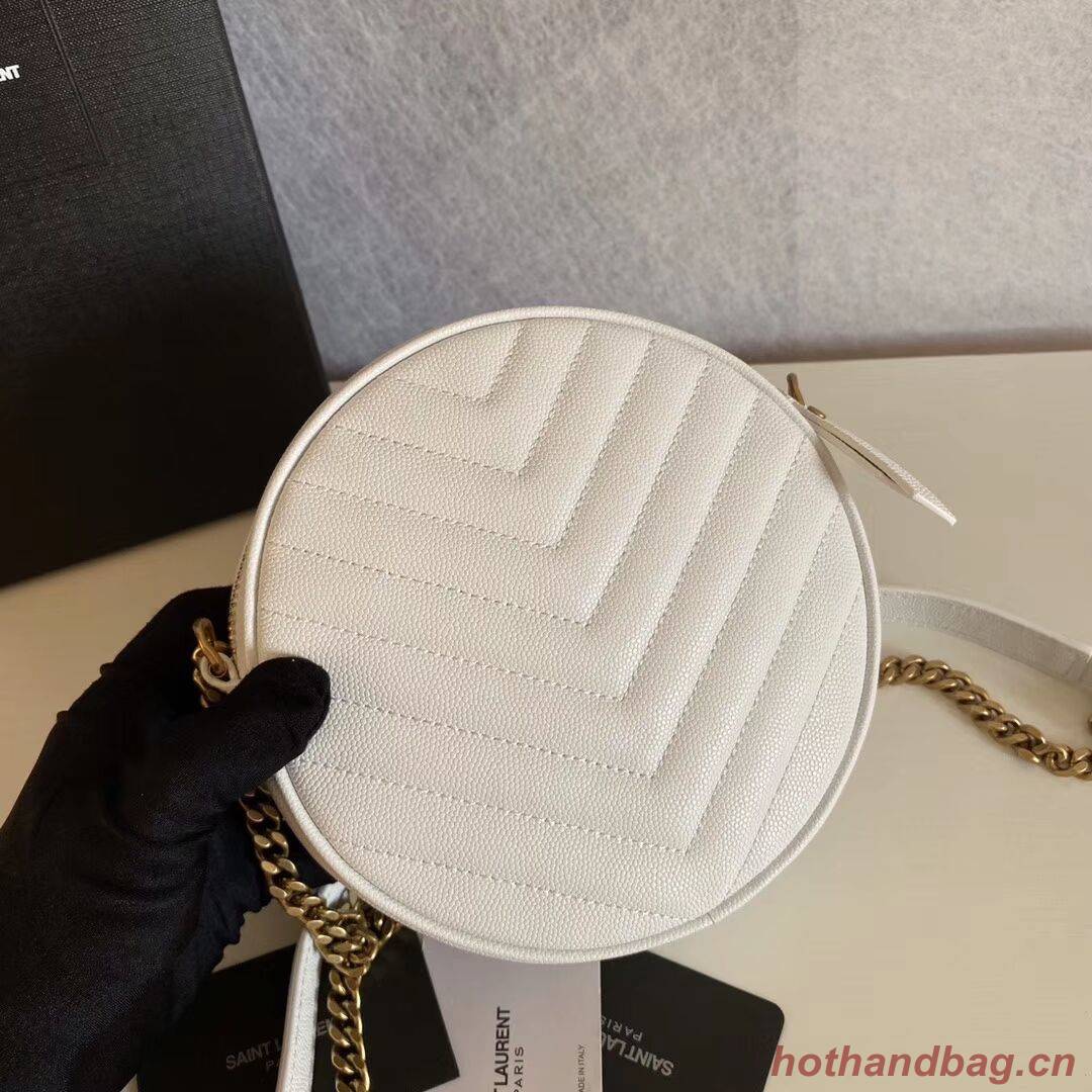 VINYLE ROUND CAMERA BAG IN CHEVRON-QUILTED SMOOTH LEATHER Y610436 white VINYLE ROUND CAMERA BAG IN CHEVRON-QUILTED SMOOTH LEATHER Y610436 white