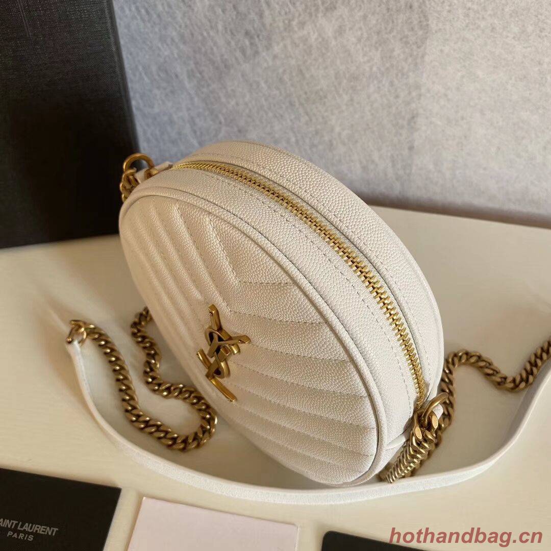 VINYLE ROUND CAMERA BAG IN CHEVRON-QUILTED SMOOTH LEATHER Y610436 white VINYLE ROUND CAMERA BAG IN CHEVRON-QUILTED SMOOTH LEATHER Y610436 white