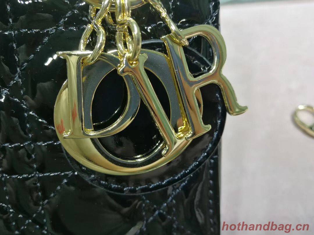 Dior MINI LADY DIOR CALFSKIN Black BAG M0505O Gold Dior MINI LADY DIOR CALFSKIN Black BAG M0505O Gold