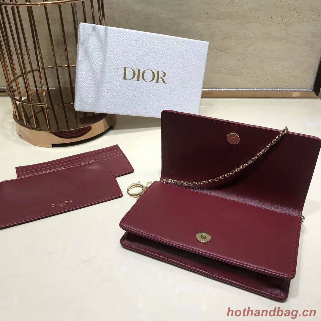 LADY DIOR Sheepskin WALLET C9025A Burgundy LADY DIOR Sheepskin WALLET C9025A Burgundy