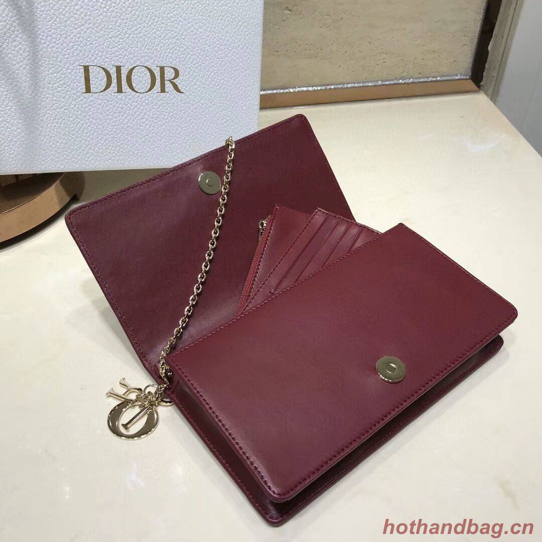 LADY DIOR Sheepskin WALLET C9025A Burgundy LADY DIOR Sheepskin WALLET C9025A Burgundy