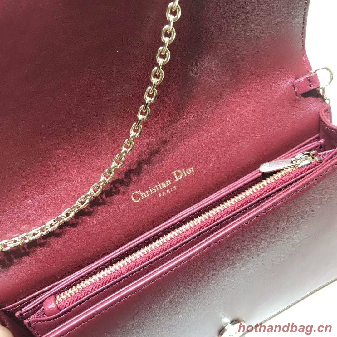 LADY DIOR Sheepskin WALLET C9025A Burgundy LADY DIOR Sheepskin WALLET C9025A Burgundy