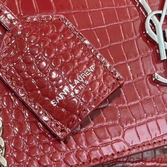 Yves Saint Laurent Calfskin Leather Shoulder Bag Y542206A red&silver-Tone Metal Yves Saint Laurent Calfskin Leather Shoulder Bag Y542206A red&silver-Tone Metal