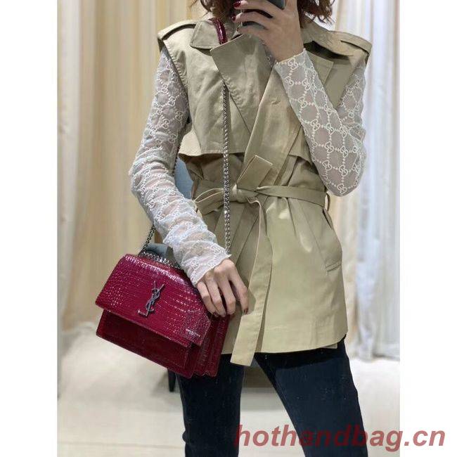 Yves Saint Laurent Calfskin Leather Shoulder Bag Y542206A red&silver-Tone Metal Yves Saint Laurent Calfskin Leather Shoulder Bag Y542206A red&silver-Tone Metal