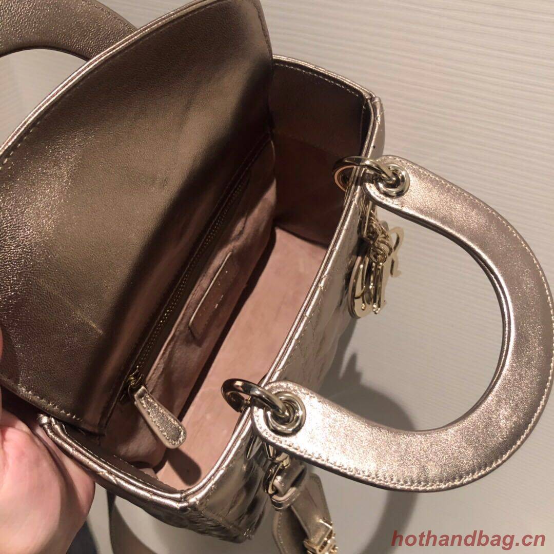 Dior Lady Dior Bag Original Sheepskin Leather CD5501 Gold Dior Lady Dior Bag Original Sheepskin Leather CD5501 Gold