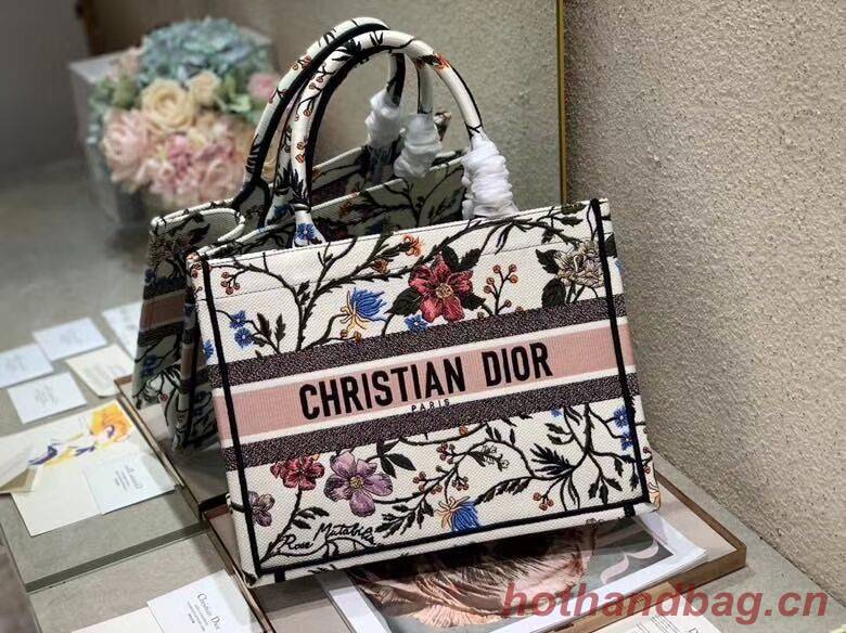 DIOR BOOK TOTE EMBROIDERED CANVAS BAG C1286-10 DIOR BOOK TOTE EMBROIDERED CANVAS BAG C1286-10