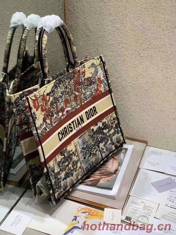 DIOR BOOK TOTE EMBROIDERED CANVAS BAG C1287-10 DIOR BOOK TOTE EMBROIDERED CANVAS BAG C1287-10
