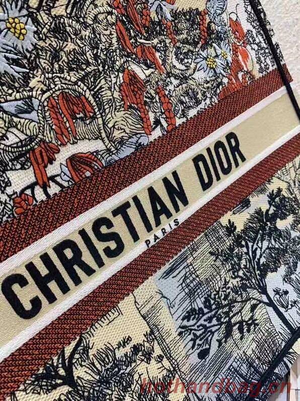 DIOR BOOK TOTE EMBROIDERED CANVAS BAG C1287-10 DIOR BOOK TOTE EMBROIDERED CANVAS BAG C1287-10