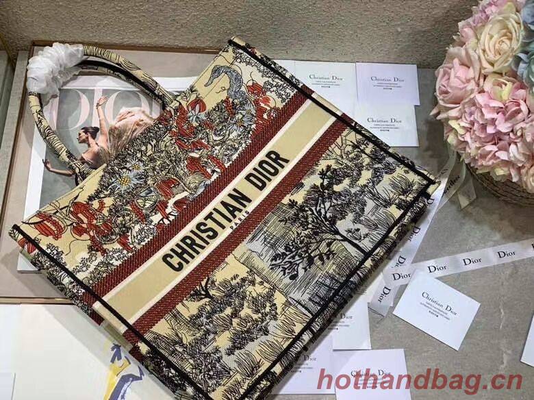 DIOR BOOK TOTE EMBROIDERED CANVAS BAG C1287-10 DIOR BOOK TOTE EMBROIDERED CANVAS BAG C1287-10