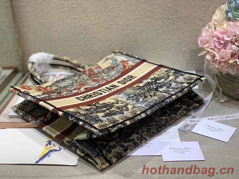 DIOR BOOK TOTE EMBROIDERED CANVAS BAG C1287-10 DIOR BOOK TOTE EMBROIDERED CANVAS BAG C1287-10
