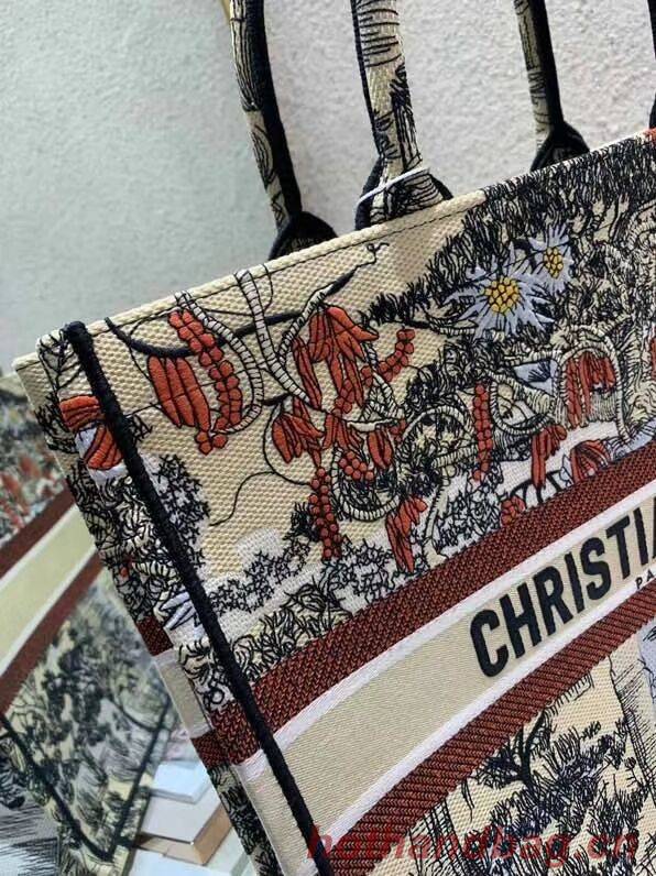 DIOR BOOK TOTE EMBROIDERED CANVAS BAG C1287-10 DIOR BOOK TOTE EMBROIDERED CANVAS BAG C1287-10