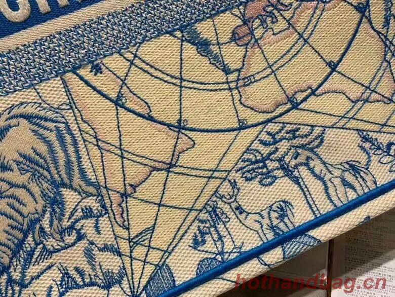 DIOR BOOK TOTE EMBROIDERED CANVAS BAG C1287-12 DIOR BOOK TOTE EMBROIDERED CANVAS BAG C1287-12