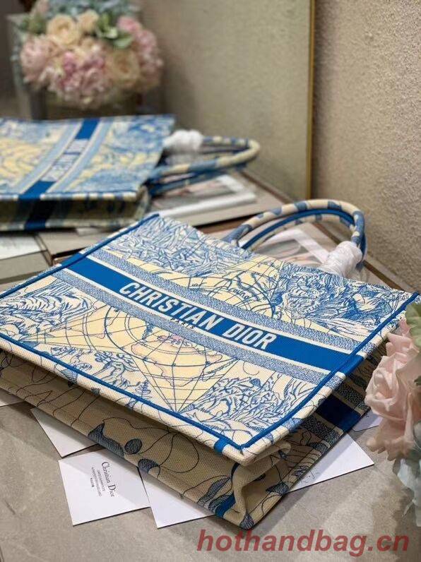 DIOR BOOK TOTE EMBROIDERED CANVAS BAG C1287-12 DIOR BOOK TOTE EMBROIDERED CANVAS BAG C1287-12