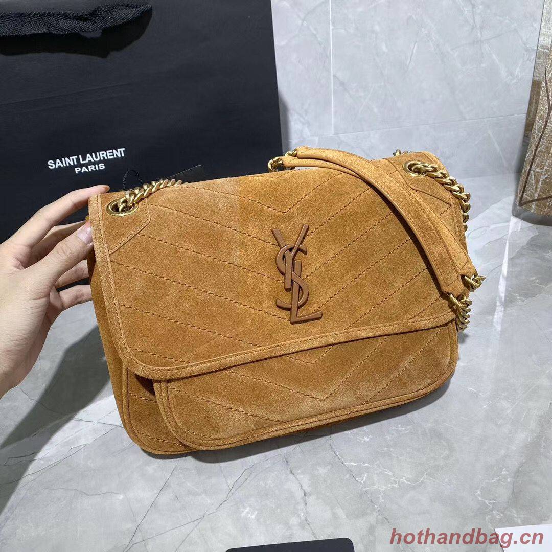 SAINT LAURENTNIKI MEDIUM IN SUEDE AND SMOOTH LEATHER 498894 brown SAINT LAURENTNIKI MEDIUM IN SUEDE AND SMOOTH LEATHER 498894 brown