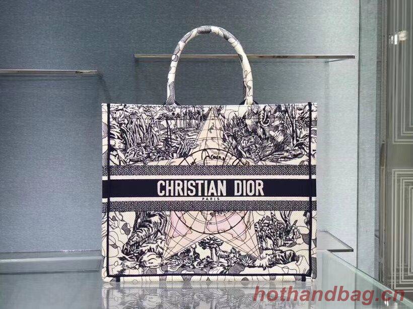 DIOR BOOK TOTE EMBROIDERED CANVAS BAG C1286-16 DIOR BOOK TOTE EMBROIDERED CANVAS BAG C1286-16