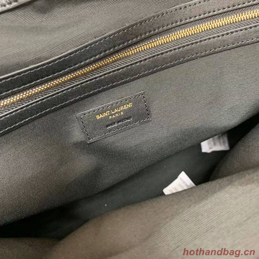 Yves Saint Laurent SHOPPING TAG IN CANVAS AND LEATHER Y615719 black&white Yves Saint Laurent SHOPPING TAG IN CANVAS AND LEATHER Y615719 black&white