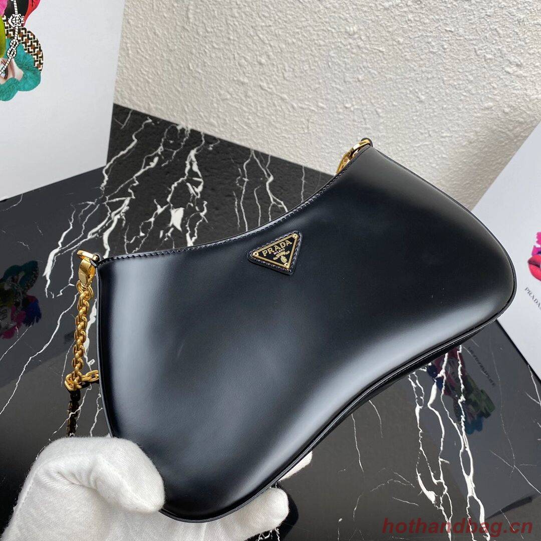 Prada Saffiano leather shoulder bag 2BC148 black Prada Saffiano leather shoulder bag 2BC148 black