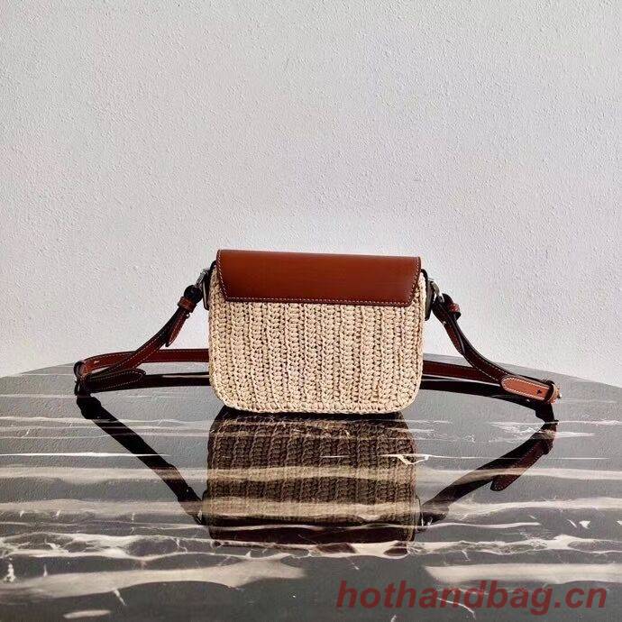 Prada Saffiano leather mini shoulder bag 2BD043 brown Prada Saffiano leather mini shoulder bag 2BD043 brown