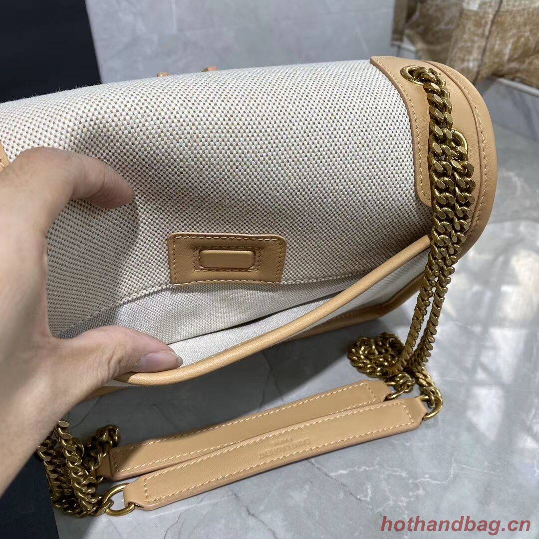 Yves Saint Laurent IN CANVAS AND LEATHER Y633037H Apricot Yves Saint Laurent IN CANVAS AND LEATHER Y633037H Apricot