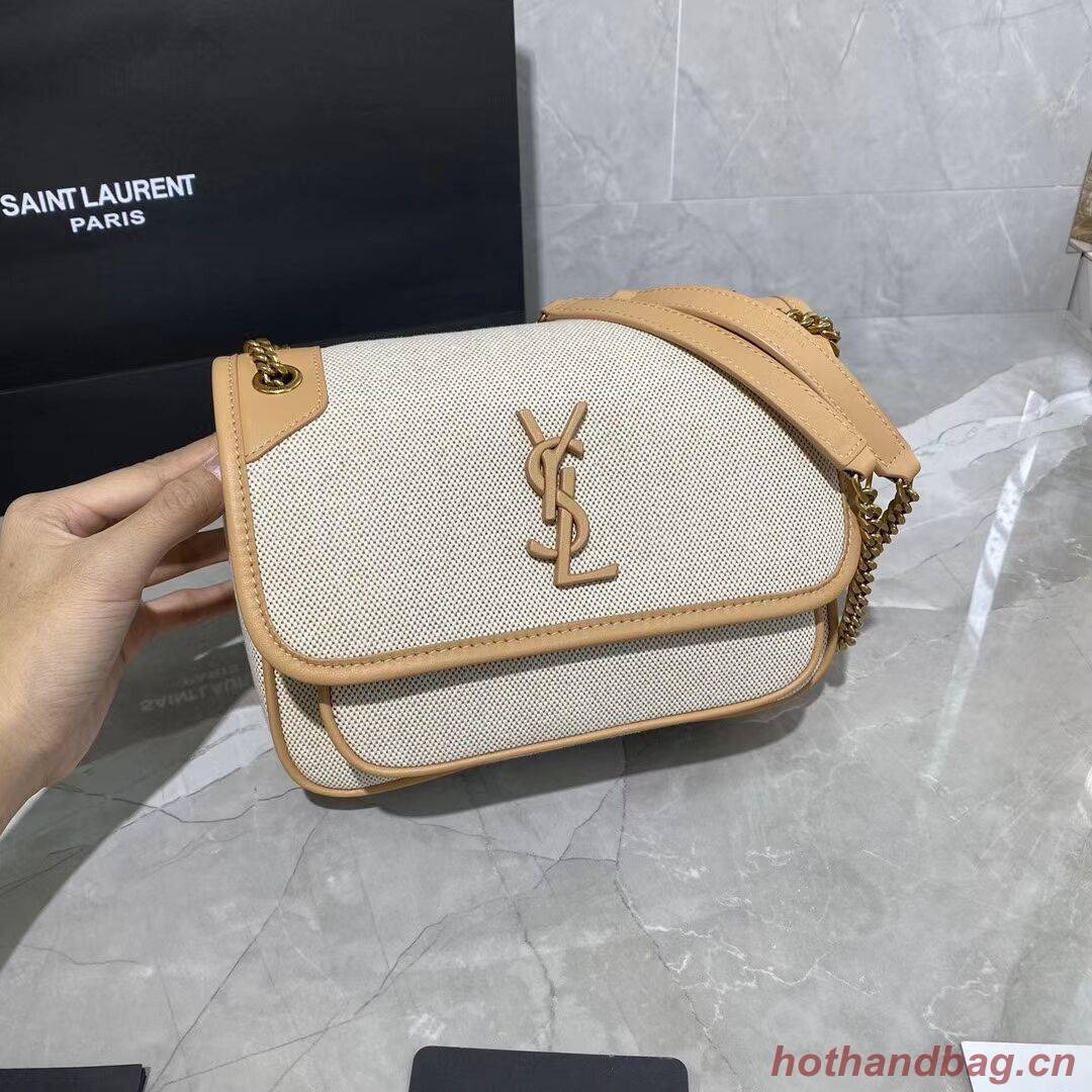 Yves Saint Laurent IN CANVAS AND LEATHER Y633037H Apricot Yves Saint Laurent IN CANVAS AND LEATHER Y633037H Apricot