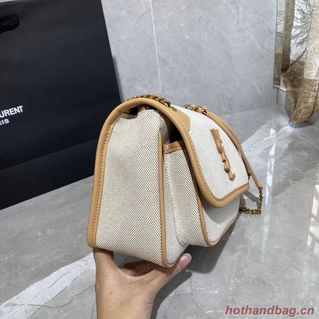 Yves Saint Laurent IN CANVAS AND LEATHER Y633037H Apricot Yves Saint Laurent IN CANVAS AND LEATHER Y633037H Apricot