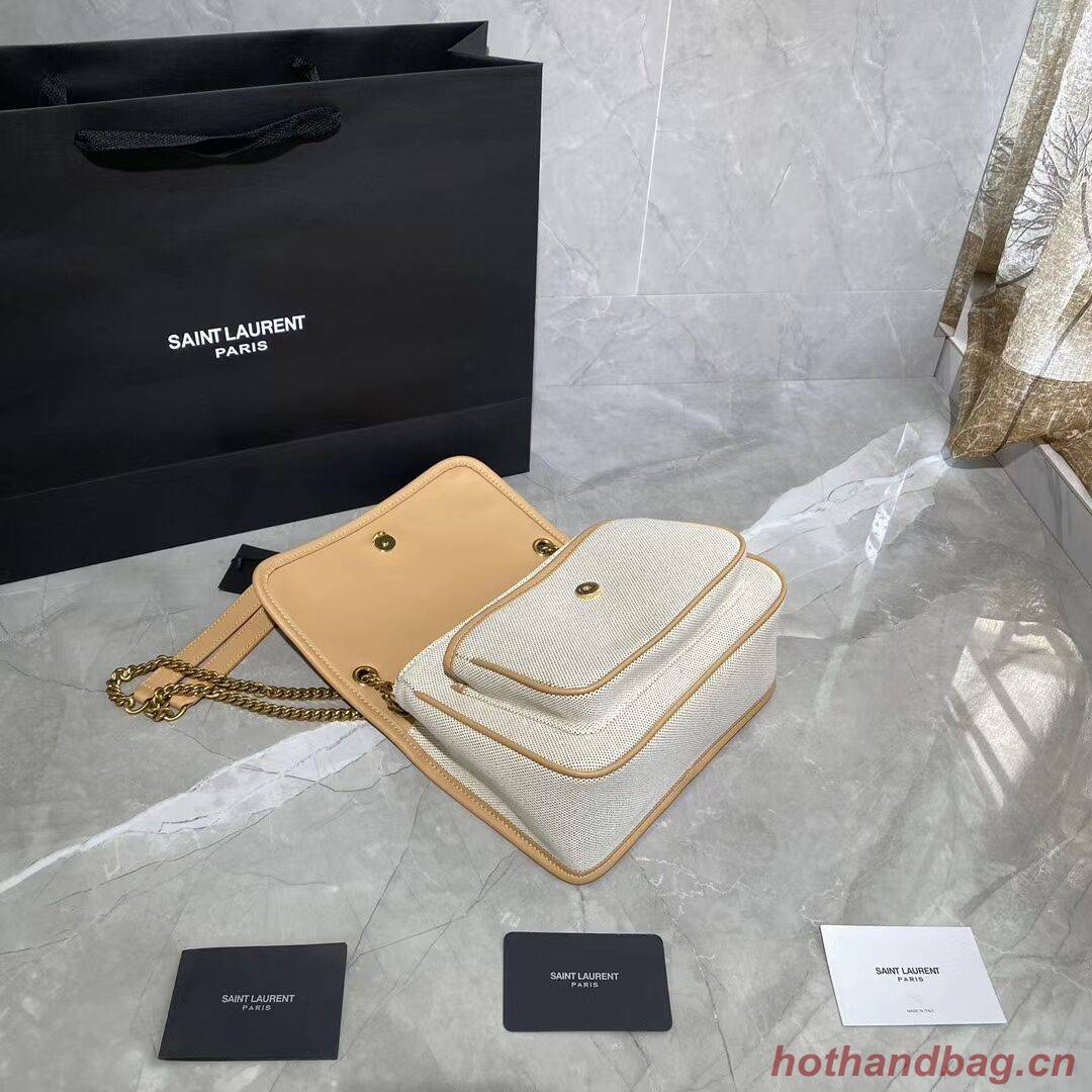 Yves Saint Laurent IN CANVAS AND LEATHER Y633037H Apricot Yves Saint Laurent IN CANVAS AND LEATHER Y633037H Apricot