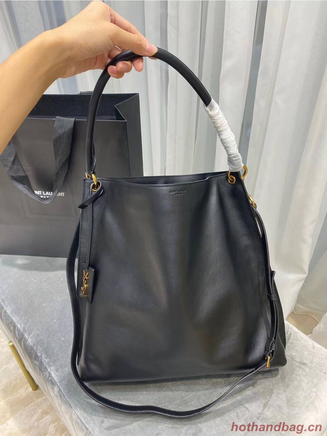 Yves Saint Laurent Calfskin Leather Shoulder Bag Y635266 black Yves Saint Laurent Calfskin Leather Shoulder Bag Y635266 black