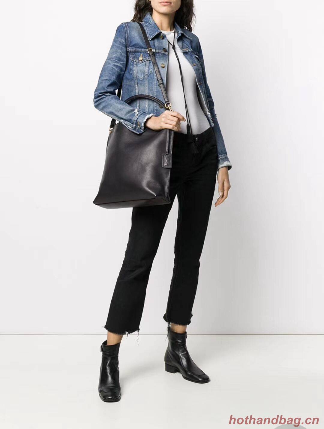 Yves Saint Laurent Calfskin Leather Shoulder Bag Y635266 black Yves Saint Laurent Calfskin Leather Shoulder Bag Y635266 black