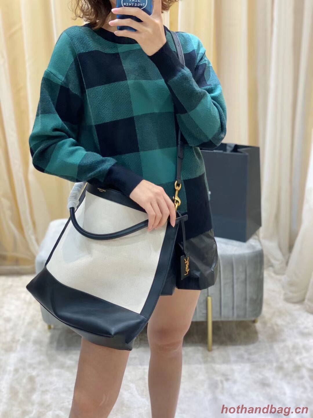 Yves Saint Laurent IN CANVAS AND LEATHER Y635266 black Yves Saint Laurent IN CANVAS AND LEATHER Y635266 black