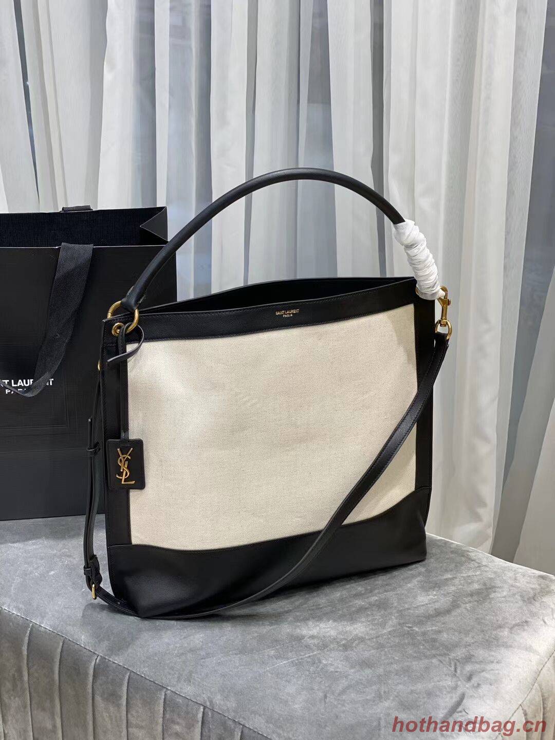 Yves Saint Laurent IN CANVAS AND LEATHER Y635266 black Yves Saint Laurent IN CANVAS AND LEATHER Y635266 black