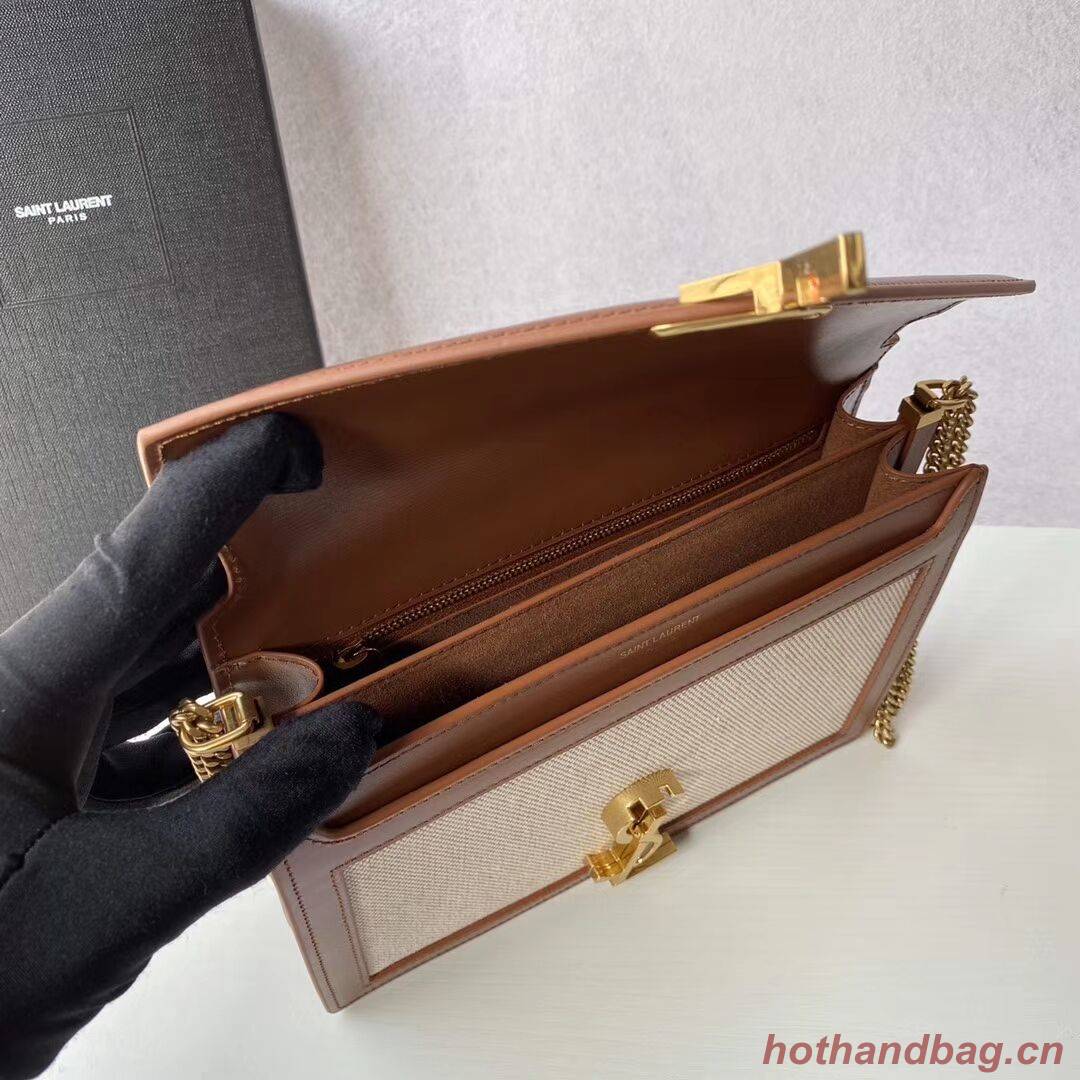 Yves Saint Laurent IN CANVAS AND LEATHER Y650017H Apricot Yves Saint Laurent IN CANVAS AND LEATHER Y650017H Apricot